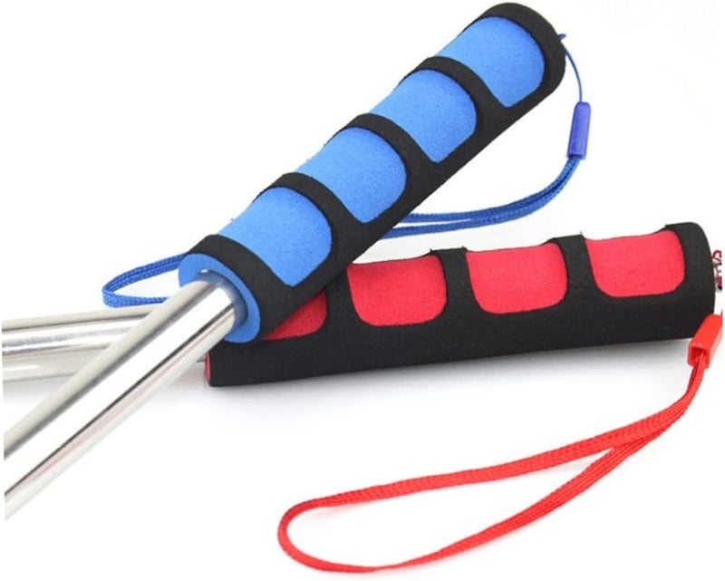 woobles Flagpole, 2pcs Stainless Steel Telescopic Flagpole with Hoops 7 Clips, Up to 2M, Portable Hand Flag Pole for Travel Camping Trips Competition Travel Ladder - Image 3